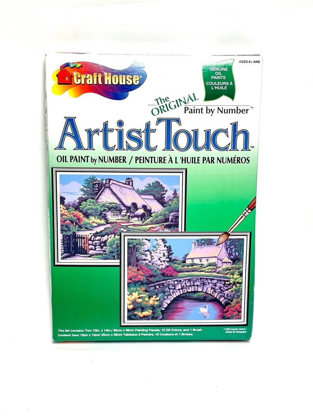 Vtg Craft House Artist Touch Oil Paint By Number Kit Country Scene 11358 Cottage